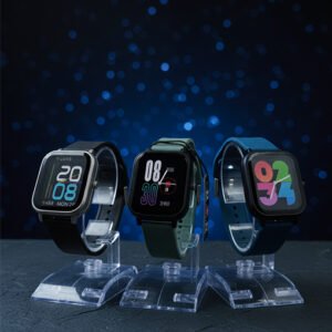 Set-of-modern-smartwatches-with-silicone-straps-in-black-green-and-blue