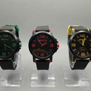 trio-of-black-sport-watches-with-high-contrast-green-red-and-yellow-details