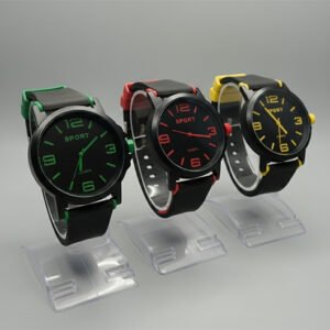 trio-of-black-sport-watches-with-high-contrast-green-red-and-yellow-details