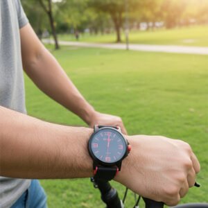 trio-of-black-sport-watches-with-high-contrast-green-red-and-yellow-details