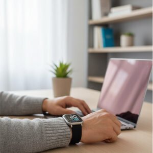 Set-of-modern-smartwatches-with-silicone-straps-in-black-green-and-blue