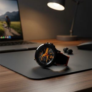 trio-of-black-sport-watches-with-high-contrast-green-red-and-yellow-details