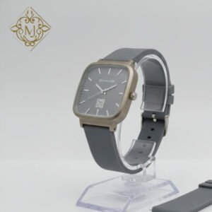 Premium Square Dial Men’s Watch – Metal Body with Rubber Strap | Quartz Movement